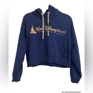 Walt Disney World sweatshirt 50th Anniversary year blue size XS crop hoodie‎